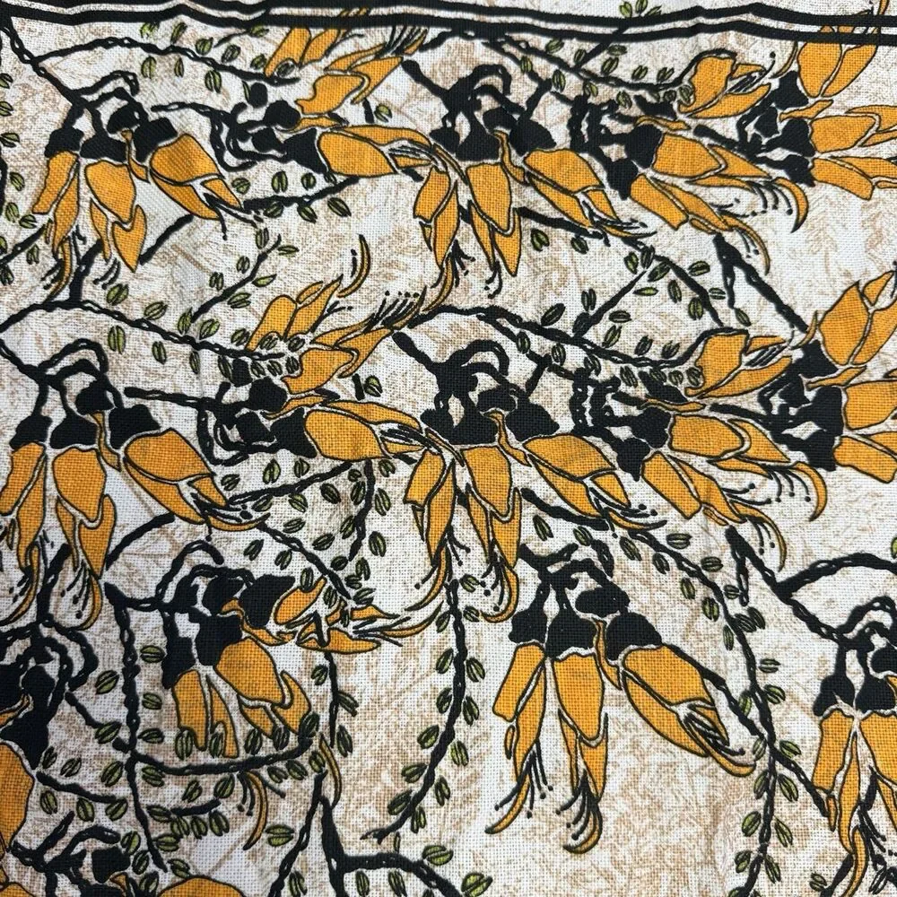 Vintage New Zealand Kowhai Tea Towel Award Winning Sylvia Gregory Hunt 18.5”x30”